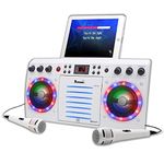 Mr Entertainer Beatbox Karaoke Machine CDG/CD+G. Built in Disco Lights. Includes 240 Song Family Party Hits Pack & 2 Microphones (Wired Microphones)