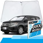 CLIM ART Windshield Sun Shade for Honda Pilot 2016-2022 - Custom-Fit Foldable Car Sun Shade - Car Sunshade - Vehicle Sun Protector - Front Auto Windshield Cover, Car Windshield - WS5007