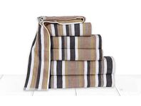 Northern Luxe Royal Victorian Stripe Towel 100% Flossy Cotton Stripe Design Excellent Quality (Mocha-charcoal, Bath Sheet)