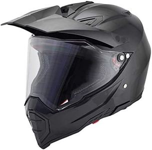 Woljay Dual Sport Off Road Motorcycle helmet Dirt Bike ATV D.O.T Certified - Visor Shield Clear (M, Black)