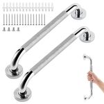 sunzone 2 PCS Bathroom Grab Bars Handle, 16-inch Anti Slip Grab Bars, Chrome SUS 304 Stainless Steel Bathroom Shower Handles,Safety Hand Rail Support, Grab Bars for Senior Handicap Elderly Injury