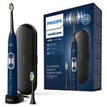 Philips Sonicare ProtectiveClean 6100 Electric Toothbrush, Sonic Toothbrush with 3 Brushing Modes and 3 Intensity Levels, Pressure Sensor, Timer, Travel Case, Navy Blue, Model HX6871/47