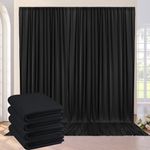 VK Vistook 20x10FT Wrinkle Wrinkle Free Decoration Backdrop Black Curtain Drapes Backdrop Panels Background for Photography Wedding Parties Birthday Anniversary Function 5x10 (4 Panels)