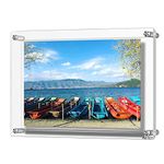 Acrylic Wall Mount Picture Frames, Double Panel Clear Hanging Photo Frame Holds 43.6 x 31.5cm Pictures, A3 Letter Size Photo Frame for Certificate Poster Display