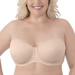 Vanity Fair Women's Beauty Back Strapless Full Figure Underwire Bra 74380, Rose/Beige, 42DD