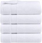 Utopia Towels - Premium 100% Combed Ring Spun Cotton Bath Towels, Ultra Soft and Highly Absorbent Bathroom Towels 27 x 54 inches, Large Bath Towels (4 - Pack) (White)