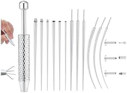 GEMQUEEN Piercing Taper Ball Grabber Changing Tool Set - Flat Back Earrings Applicator Tool 14G 16G 18G Stainless Steel Push in Threadless Thread Assistant Tool Body Piercing Kit for Ear Nose Lip