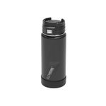 EcoVessel PERK Trimax Vacuum Insulated Stainless Steel Travel Bottle for Coffee & Tea with Push Button Locking Top Coffee Tumbler Travel Mug – 16oz (Black Shadow)