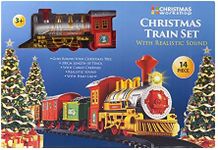 The Christmas Workshop Christmas Train Sets / 4 Separate Designs/Realistic Sounds & Light/Battery Operated (Standard Train Set)