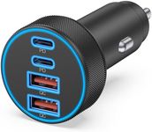 [4 in 1] USB C Car Charger, 4-Port 