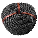 Aoneky Black Twisted Rope - 3 Strand Cord for Crafts, Porch Swing Rope, Hemp Rope for Decor, Railing, Docks, Landscaping