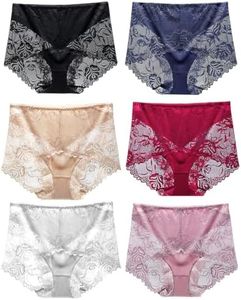 BLKDOTS Women's High Waist Briefs,Full Coverage Underwear, Classic lace Panties, 6pack