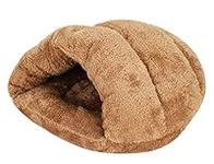 Soft Indoor Pet Bed Sofa 2 in 1 Pet Nest Portable Cat Puppy Sleeping Bag Bed Carpets Foldable Pet Cave Half Covered Slipper Shape Bed Cave House Thermal Warmer Winter Cozy Bed Hut