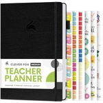 Clever Fox Teacher Planner – School Year Planner with Calendars & Lesson Plans – Teacher Plan Book for Classroom & Homeschool Organization - Undated, A5 Size, Hardcover (Black)