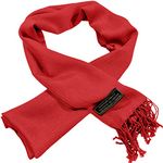 CJ Apparel Red Men's Nepalese Solid Colour Fashion Scarf Seconds Scarves Face/Neck Wrap Hand Made in Nepal NEW