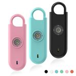 Fauxomor Personal Safety Alarm for Women, 3 Pack 140DB Rape Panic Attack Alarm Keychain Police Approved with Low Battery Notice with Strobe Light, Gift for Kids Elderly College Girls(Pink+Blue+Black)
