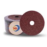 WA 25PACK - 4 1/2" X 7/8" inch 24 Grit Aluminum Oxide Resin Fiber Sanding and Grinding Discs, Fiber Sanding Discs Center Hole for Angle Grinder (Grit 24#)