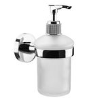 Tebery Liquid Soap Dispenser, Small Glass Soap Pump for the Main and Guest Bathroom, Modern Hand Soap Bottle for Bathroom or Kitchen Sink, Frosted/glass