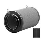 iPower 6" Air Carbon Smelliness Control with Australia Virgin Charcoal, Reversible Flange, Pre-Filter, Fit with Inline Duct Fans for Grow Tents