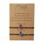 El Regalo 2 Pcs Pinky Promise Bracelet Set with Wish Card Long Distance Matching Friendship Handmade BFF for Boyfriend Girlfriend Couple Sisters Lovers Adjustable Jewelry