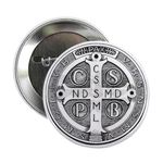 CafePress Medal Of Saint Benedict 2.25&Quot; Button 2.25" Button, White, One Size