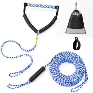 75FT Ski Ropes for Water Skiing, Floating Wakeboard Rope and Handle, Ski Tow Rope for Towable Tubing, Waterskiing, Wakeboarding, Kneeboarding, Water Sports