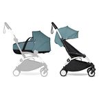 BABYZEN YOYO2 Complete Stroller - Includes Aqua Bassinet, White Frame & Aqua 6+ Color Pack - Suitable for Children Up to 22 kg