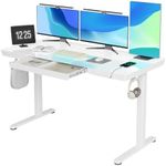Claiks Glass Standing Desk with Dra