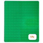 Classic Baseplate for Large Building Bricks by Strictly Briks | 100% Compatible with All Major Brands | Large Pegs for Toddlers | Single Large Size Tight Fit Base Plate in Green (16.25” x 13.75”)