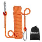 NewDoar 12KN Static Climbing Rope 10mm(3/8in) Accessory Cord Equipment 33FT(10M), 66FT(20M) 98FT(30M) Escape Rope Ice Climbing Equipment Fire Rescue Rope-Orange/10M