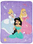 Jay Franco Disney Princess Hang Out 130 x 150cm Fluffy Throw Blanket