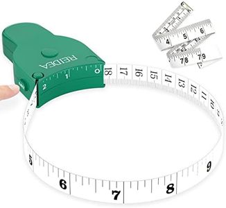 REIDEA Body Measuring Tape 60in (150cm), Ergnomic (Lock Pin/Push-Button Retract), Incl. Bonus Kit (1x 79in Clothing Measure Tape, 1 x 60in Mini Retractable Tape Measure), Mint