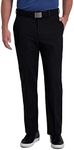 Haggar Men's Cool Right Performance Flex Solid Classic Fit Flat Front Pant-Reg. and Big & Tall Sizes, Black, 44W x 29L