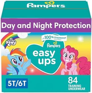 Pampers Easy Ups Girls & Boys Potty Training Pants - Size 5T-6T, One Month Supply (84 Count), Training Underwear (Packaging May Vary)