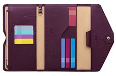 Zoppen Mulit-purpose RFID Blocking Travel Passport Wallet (Ver.4) Tri-fold Document Organizer Holder, 8 Wine Red/Burgundy