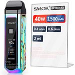 Official SMOK RPM40 1500mAh 40W E Cigarettes Starter Kit with Pod of EU 2ml Edition, Mesh 0.4phm, Real Pod Mod, Built-in IQ-R Chip Making Firing Time Down to 0.001S - No Nicotine (Prism Rainbow)