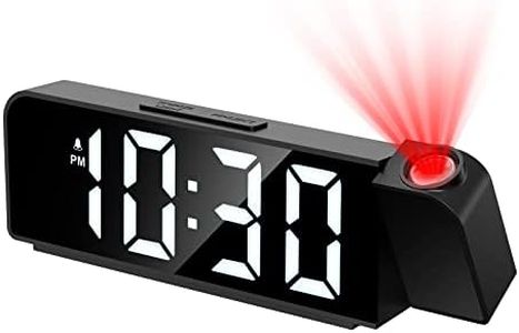AMIR Projection Alarm Clock for Bedroom Ceiling, Projection Clock with 7.9" Large Display,4 Level Brightness, 12/24H, USB Charger, Snooze, Night Mode, Projection Alarm Clock for Kids, Heavy Sleepers