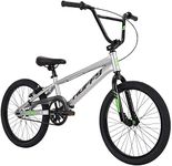 Huffy Axilus 20" Kid's BMX Bike, Beginner Level Rider, Ages 5+ Years Old, 3 Piece Steel Crank, 44/16 Gearing, Rugged and Durable, Strong and Lightweight for Speed and Handling, Matte Silver