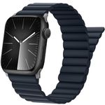 Tasikar Compatible with Apple Watch Band 49mm 46mm 45mm 44mm 42mm Ultra Series 10 9 8 7 6 5 4 3 2 1 SE, Silicone Bracelet Strap with Strong Magnetic Closure for iWatch (Navy Blue)