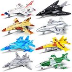 OTONOPI Fighter Jet Toy Model Airplane Playset Aircraft Plane Military Air Force Set Diecast Pull Back Toy Planes F-15 F-16 F-18 Model Birthday Gift for Boys Toddler Kid Girl Age 3+ Party Favor 8 Pack