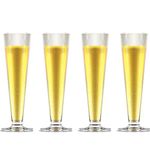 TOPZEA 4 Pack Tall Beer Glass, 13.5oz Bar Cocktail Glasses Old Fashioned Pilsner Craft Beer Mug, Footed Sundae Cup Beverage Glasses for Tropical Drinks, Parfait, Milkshake, Juice, Soda