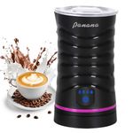 Panana Milk Frother Electric, Automatic Frother and Milk Steamer, Hot & Cold Milk Warmer, 430ml, Temperature Control Auto Shut-Off, for Coffee, Latte, Cappuccino, Chocolate (Black)