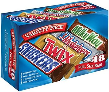 SNICKERS, TWIX, MILKY WAY, 3 MUSKETEERS, Full Size Halloween Candy Bar Variety Pack, 33.31oz/18 Pack