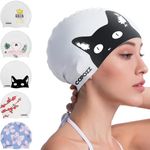 COPOZZ Swim Cap for Women, Silicone