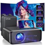 [Auto Focus] Projector with WiFi 6 and Bluetooth 5.2, 480 ANSI Projector 4K, WiMiUS P62 Native 1080P Outdoor Movie Projector, Auto 6D Keystone & 50% Zoom,black