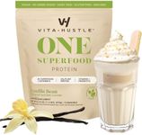 VitaHustle ONE - Superfood Meal Replacement Shake, Plant Based Protein Powder, Vegan. 86 Superfoods, Vitamins, & Minerals, Ashwagandha, Adaptogens. Founded by Kevin Hart. (Vanilla) 15 Servings