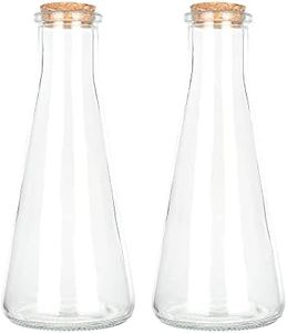 Magic Season Decorative Glass Bottles with Cork Stoppers (350 ml Tapered Bottles / 2 Pcs)