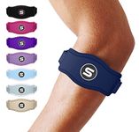 Sleeve Stars Tennis Elbow Brace for Men & Women, Elbow Brace for Tendonitis & Tennis Elbow Relief, Elbow Support, Counterforce Arm Band for Golf & Sports w/ 3 Straps Length, Fits 9"-23" (Single/Navy Blue)