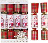 Toyland® Pack of 12 Tartan Santa Design Christmas Crackers