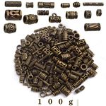 100 Gram Antique Bronze Mixed Styles Column Spacer Beads Alloy Barrel Tube Bar Loose Charm Beads Jewelry Findings Accessories for DIY Bracelet Necklace Craft Projects